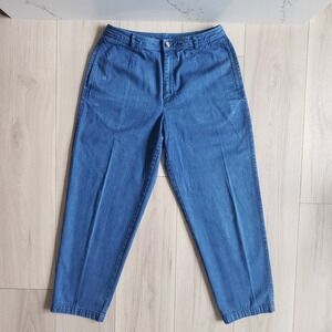 Talbots Jeans Womens 10 Petite Blue High Rise Tapered Leg Vintage 90s Mom‎